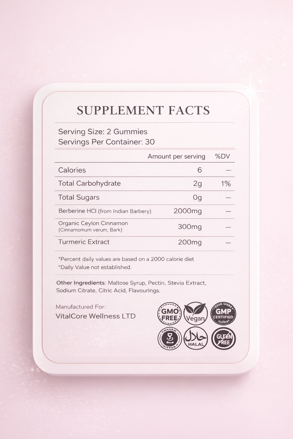 Vitalcore Berberine Gummies